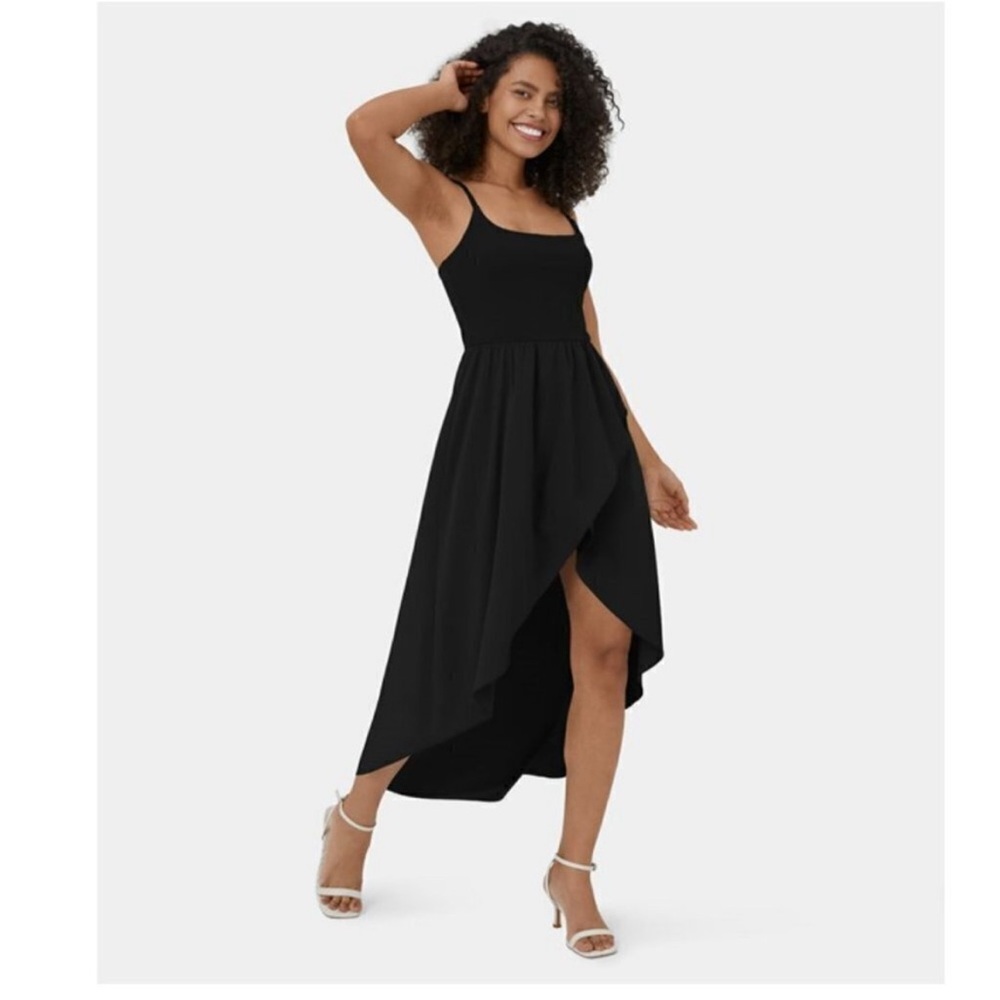 HALARA Black High Low Dress